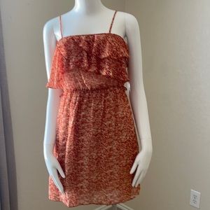 Maude Spaghetti Strap Ruffled Mini Dress Small